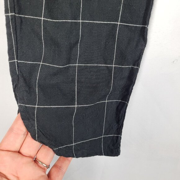 Marine Layer Pants Women's XS Black White Grid Pattern Plaid Cropped Pull-On - Picture 5 of 12